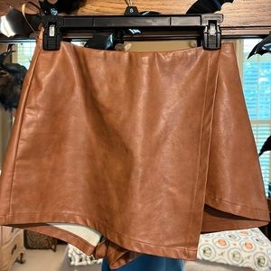 Bluspero Faux Leather Skort